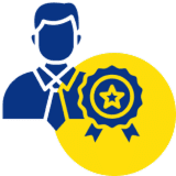 Person icon with a star badge.